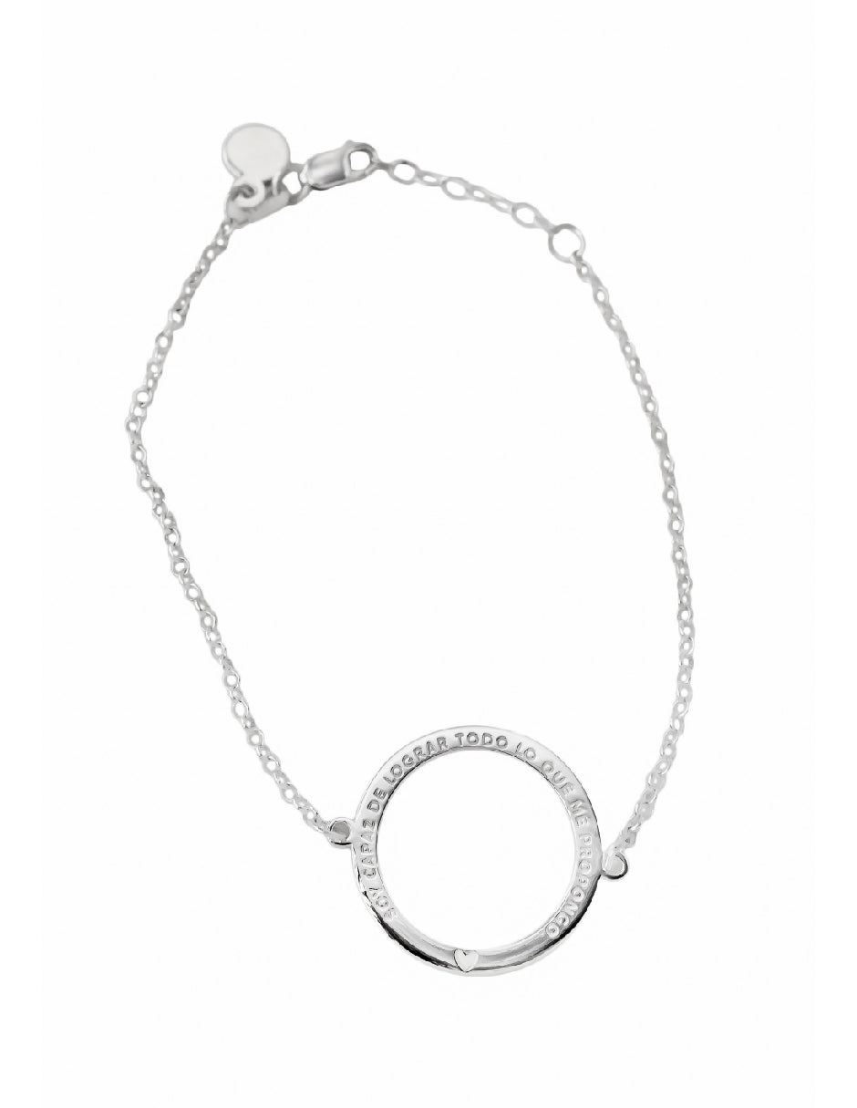 Pulsera frase empoderamiento Lara Plata .925