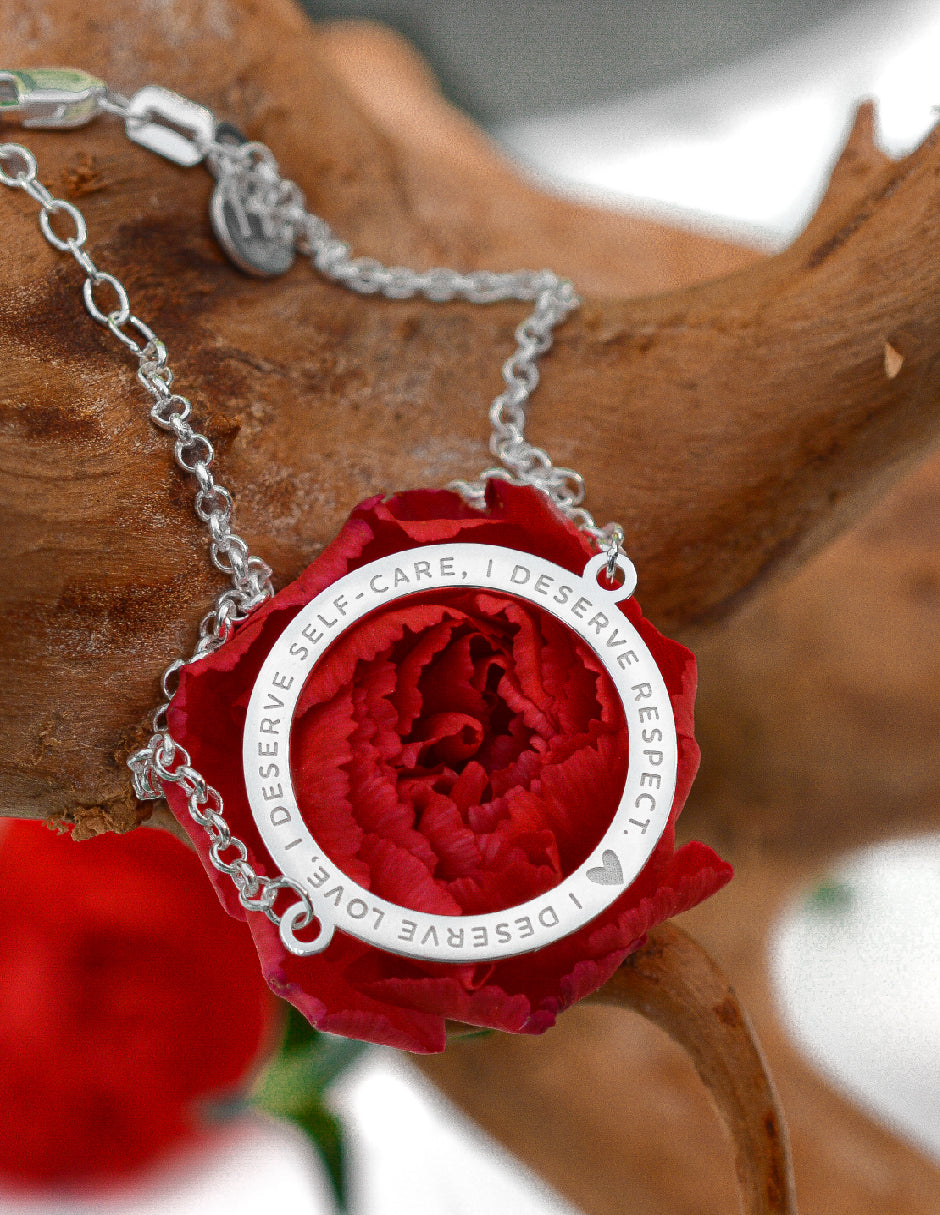 Pulsera frase empoderamiento Lara Plata .925