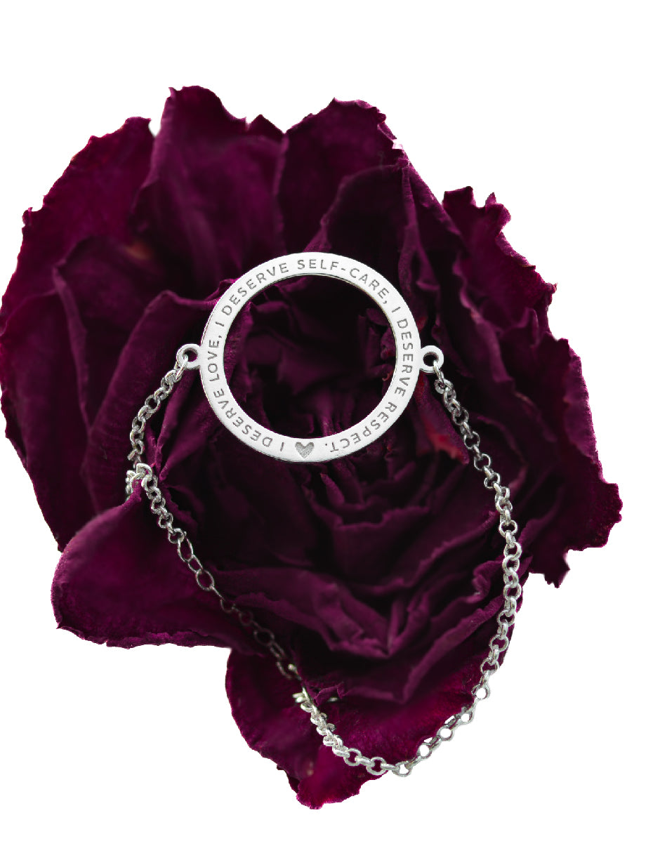 Pulsera frase empoderamiento Lara Plata .925