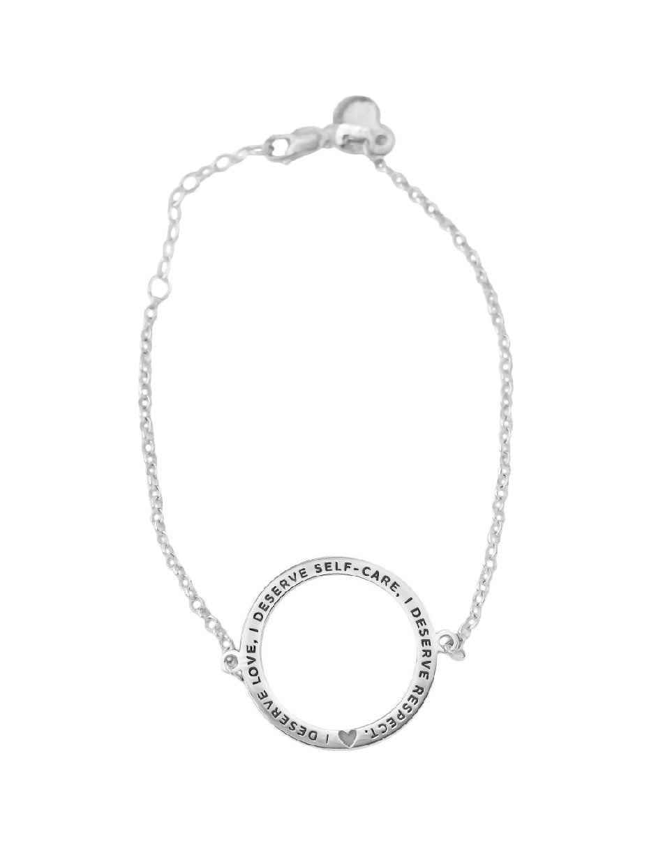 Pulsera frase empoderamiento Lara Plata .925