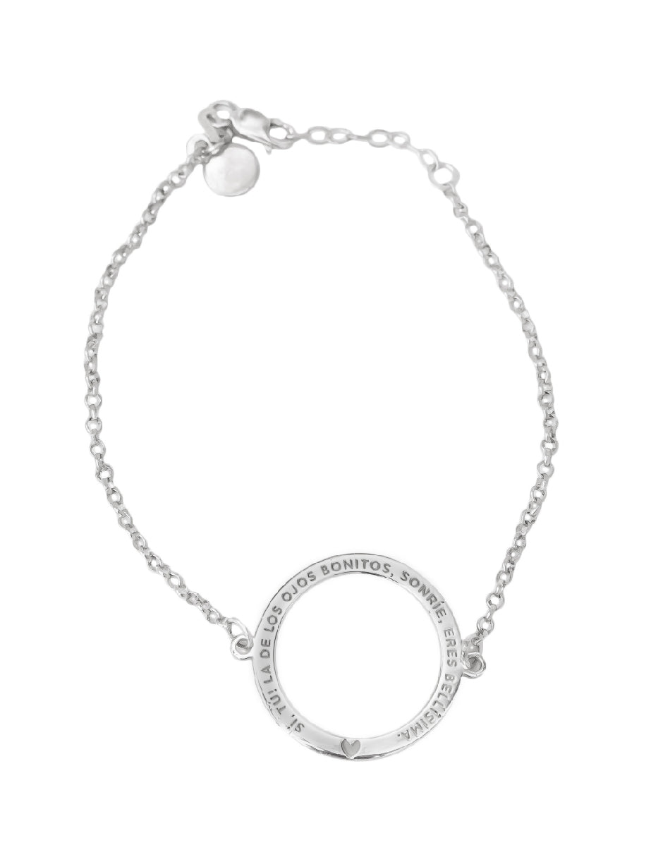 Pulsera frase empoderamiento Lara Plata .925