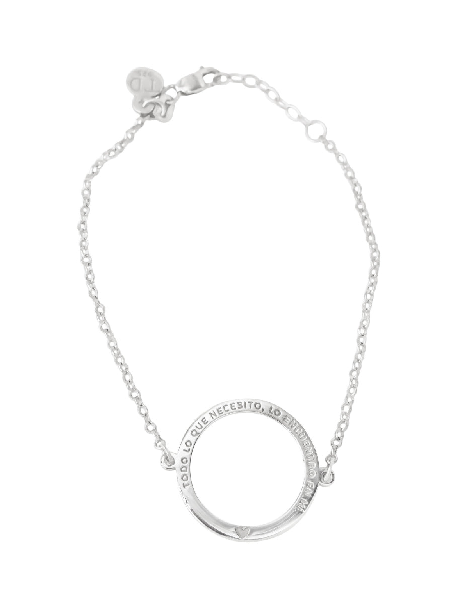 Pulsera frase empoderamiento Lara Plata .925