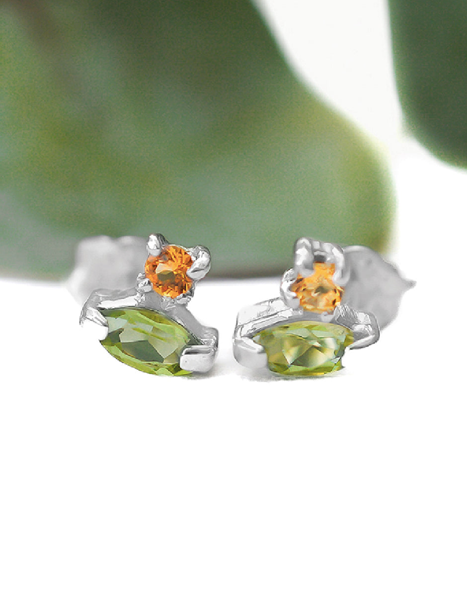 Aretes piedras naturales Adara mini Plata .925