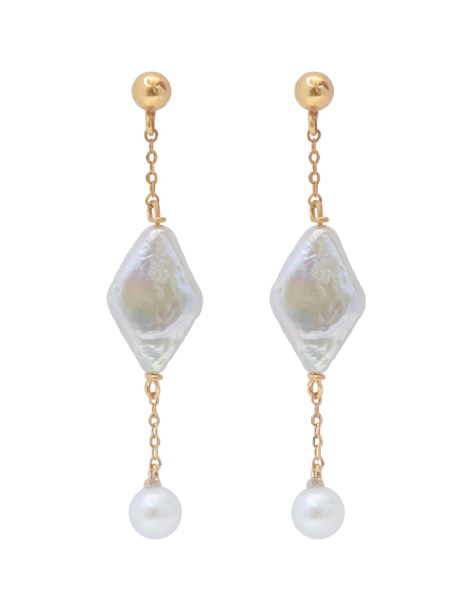 Aretes perlas orgánicas Penélope Plata .925