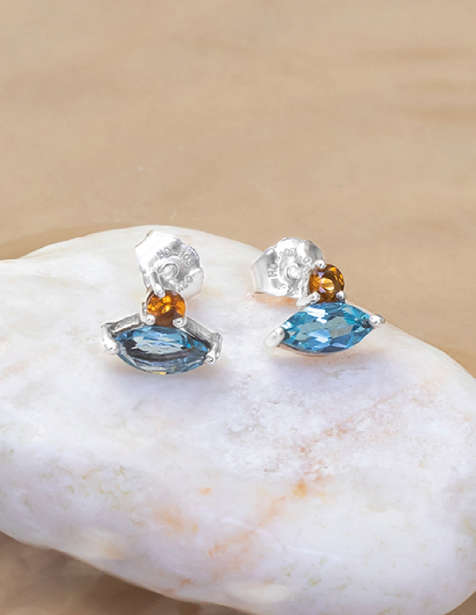 Aretes piedras naturales Adara Plata .925