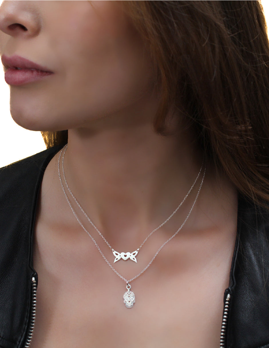 Collar calavera Yayahuic mini Plata .925