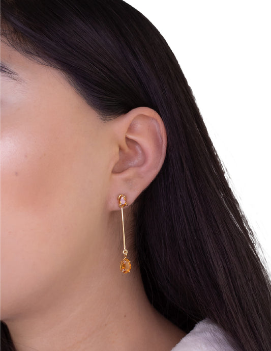 Aretes dobles piedras naturales Celine Plata .925