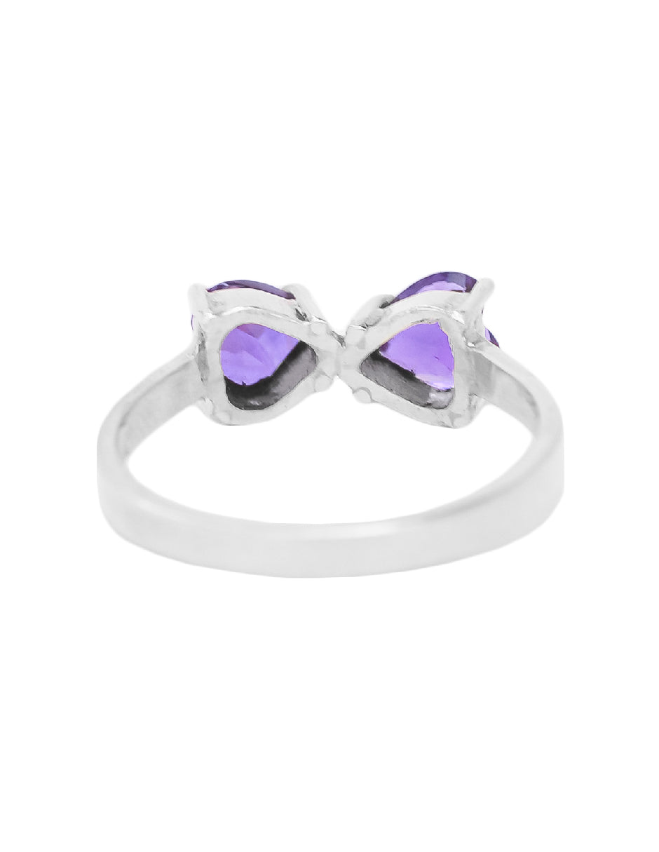 Anillo corazones amatistas Aimi Plata .925