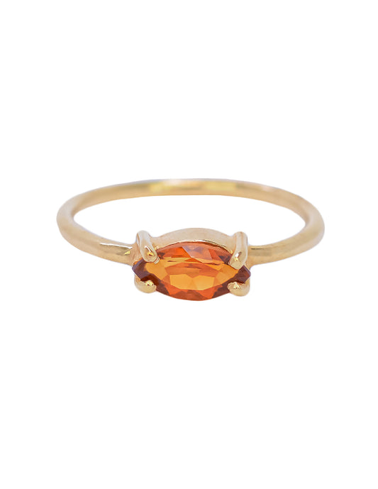 Anillo citrino Citrinus Plata .925 con Chapa de Oro 14k