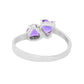 Anillo corazones amatistas Aimi Plata .925