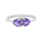 Anillo corazones amatistas Aimi Plata .925