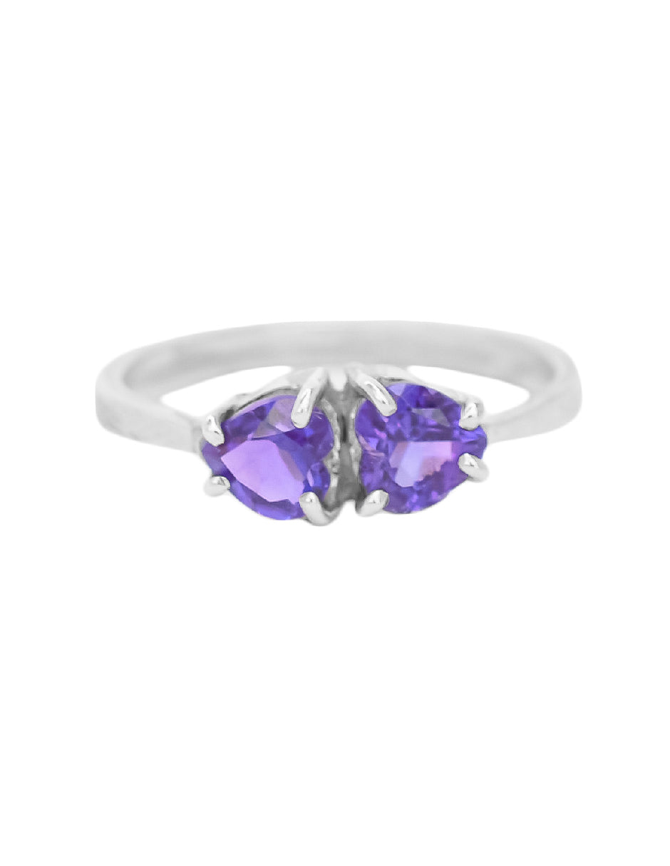 Anillo corazones amatistas Aimi Plata .925