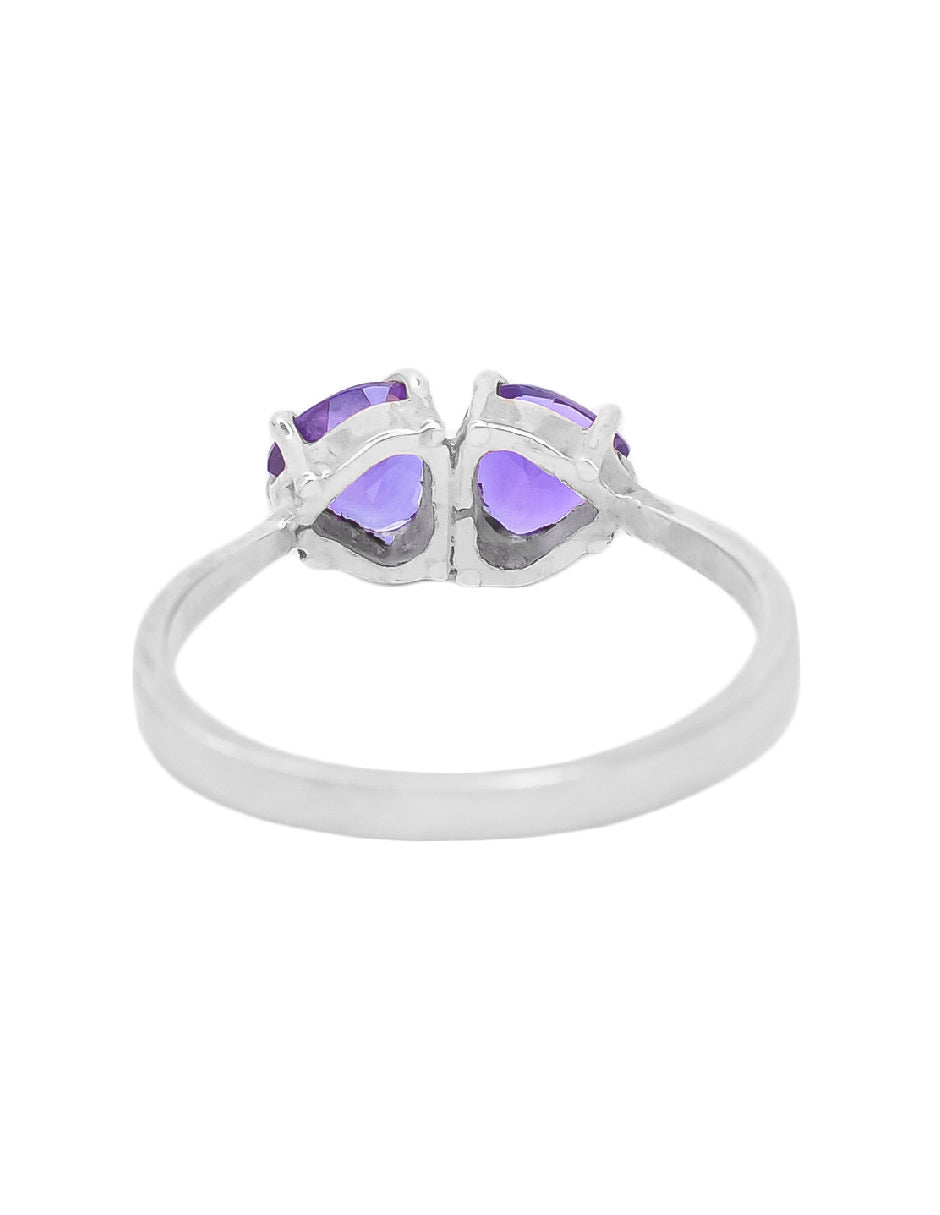 Anillo corazones amatistas Aimi Plata .925