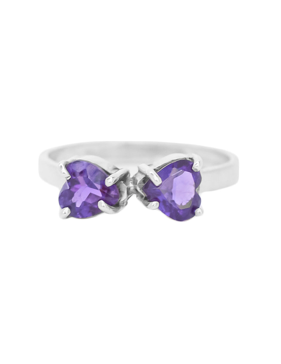 Anillo corazones amatistas Aimi Plata .925