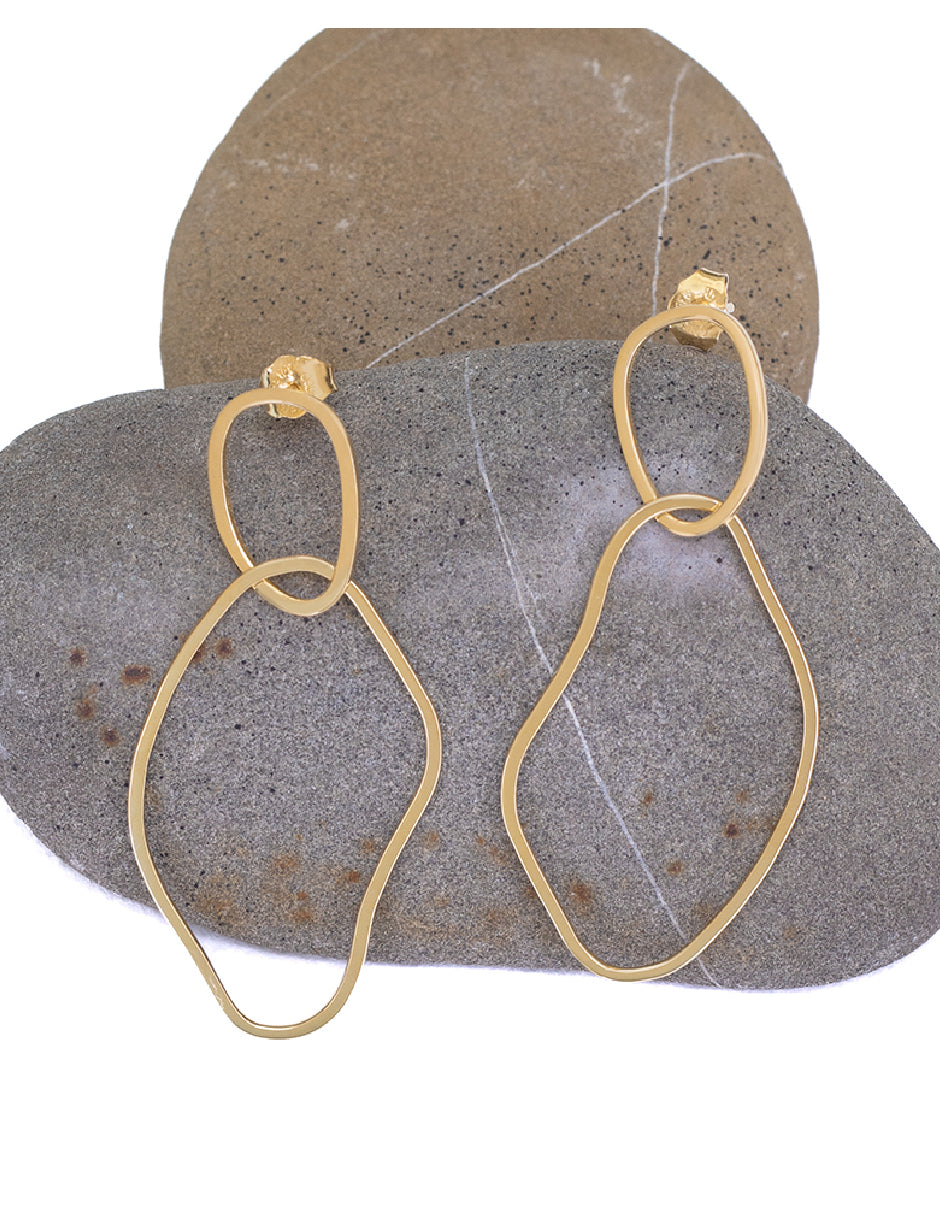 Aretes orgánicos Aldora Plata .925