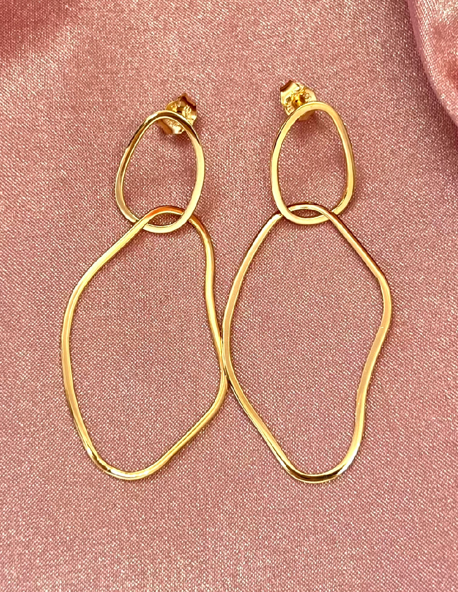 Aretes orgánicos Aldora Plata .925