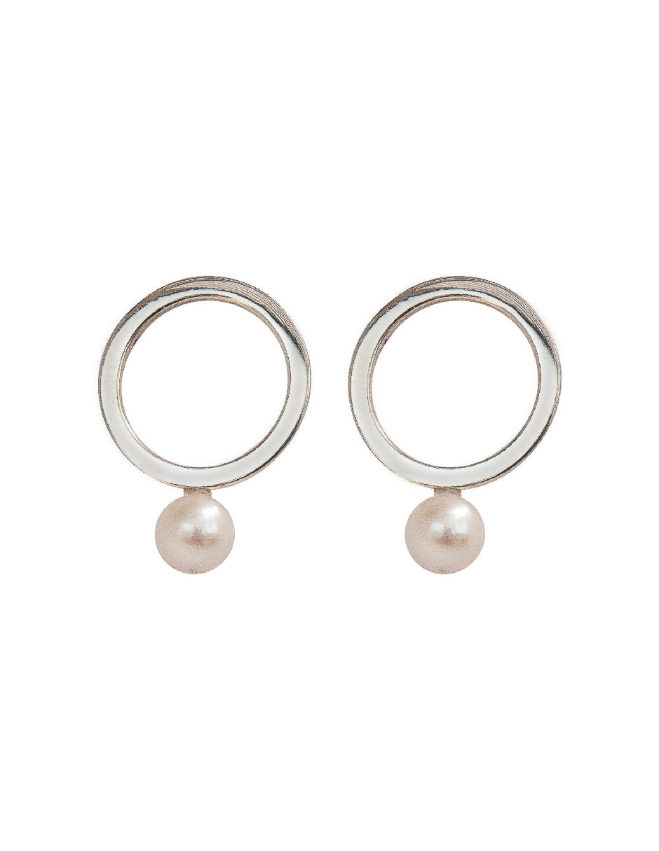 Aretes con perla Levi aros Plata .925