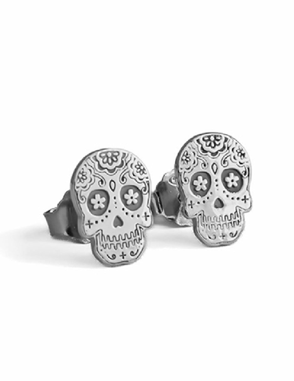 Aretes calavera Yayahuic Plata .925