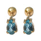 Aretes topacios Atasi en oro de 14 k.