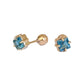 Aretes topacios Atasi en oro de 14 k.