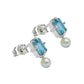 Aretes piedras naturales y perla Electra Plata .925