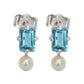 Aretes piedras naturales y perla Electra Plata .925