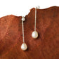Aretes largos perla orgánica Clío Plata .925