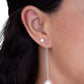 Aretes largos perla orgánica Clara Plata .925
