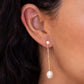 Aretes largos perla orgánica Clío Plata .925