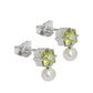 Aretes  peridoto y perla orgánica Perina Plata .925