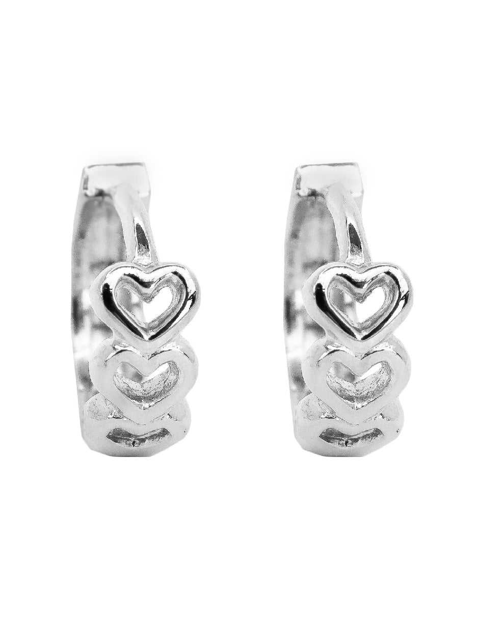 Aretes corazones Heart Plata .925