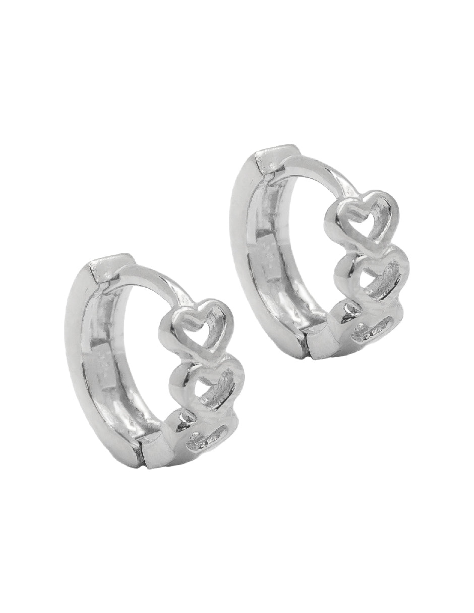 Aretes corazones Heart Plata .925