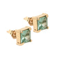 Aretes espinela verde Bora en oro de 14 k.