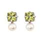 Aretes  peridoto y perla orgánica Perina Plata .925