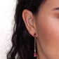 Aretes dobles piedras naturales Celine Plata .925