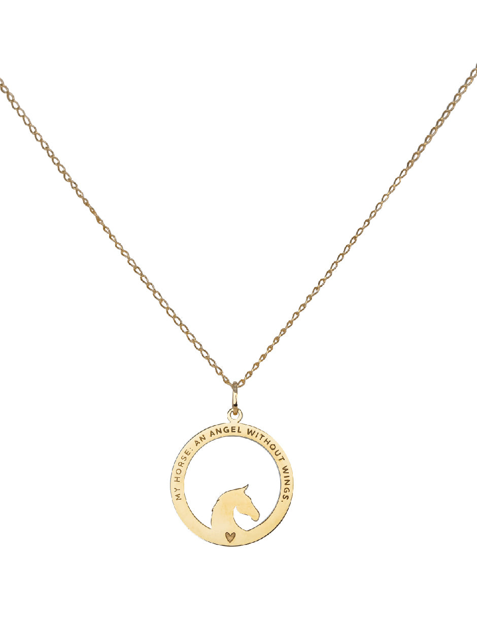 Collar frase caballos Campera Plata .925
