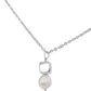Collar perla orgánica y cubo Hadassa Plata .925