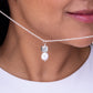 Collar perla orgánica y cubo Hadassa Plata .925