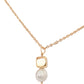 Collar perla orgánica y cubo Hadassa Plata .925