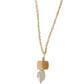 Collar perla orgánica y cubo Hadassa Plata .925