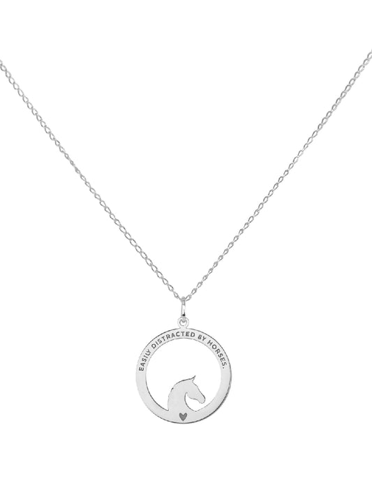 Collar frase caballos Campera Plata .925