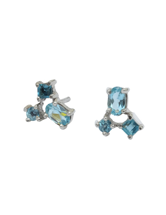 Aretes piedras naturales Space Plata .925