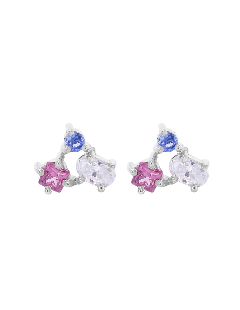 Aretes piedras naturales Space Plata .925