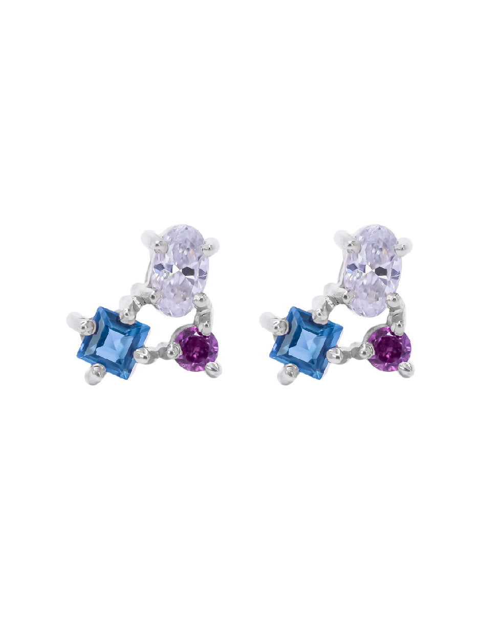 Aretes piedras naturales Space Plata .925
