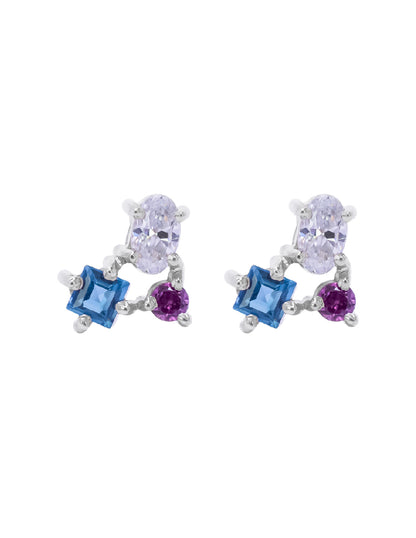Aretes piedras naturales Space Plata .925