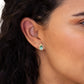 Aretes espinela verde Marina en oro de 14 k.